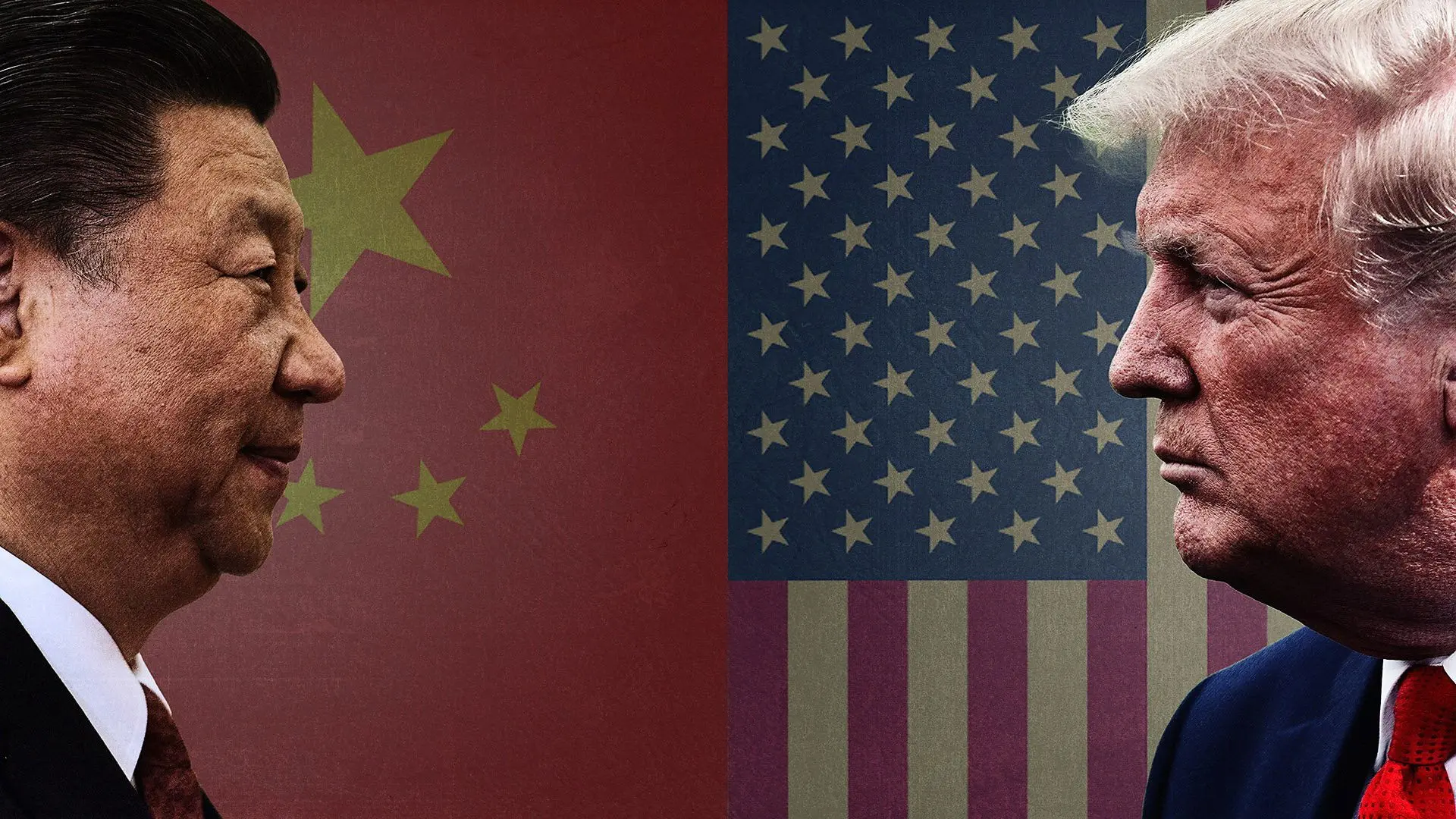 Clash of the Superpowers: America vs China backdrop