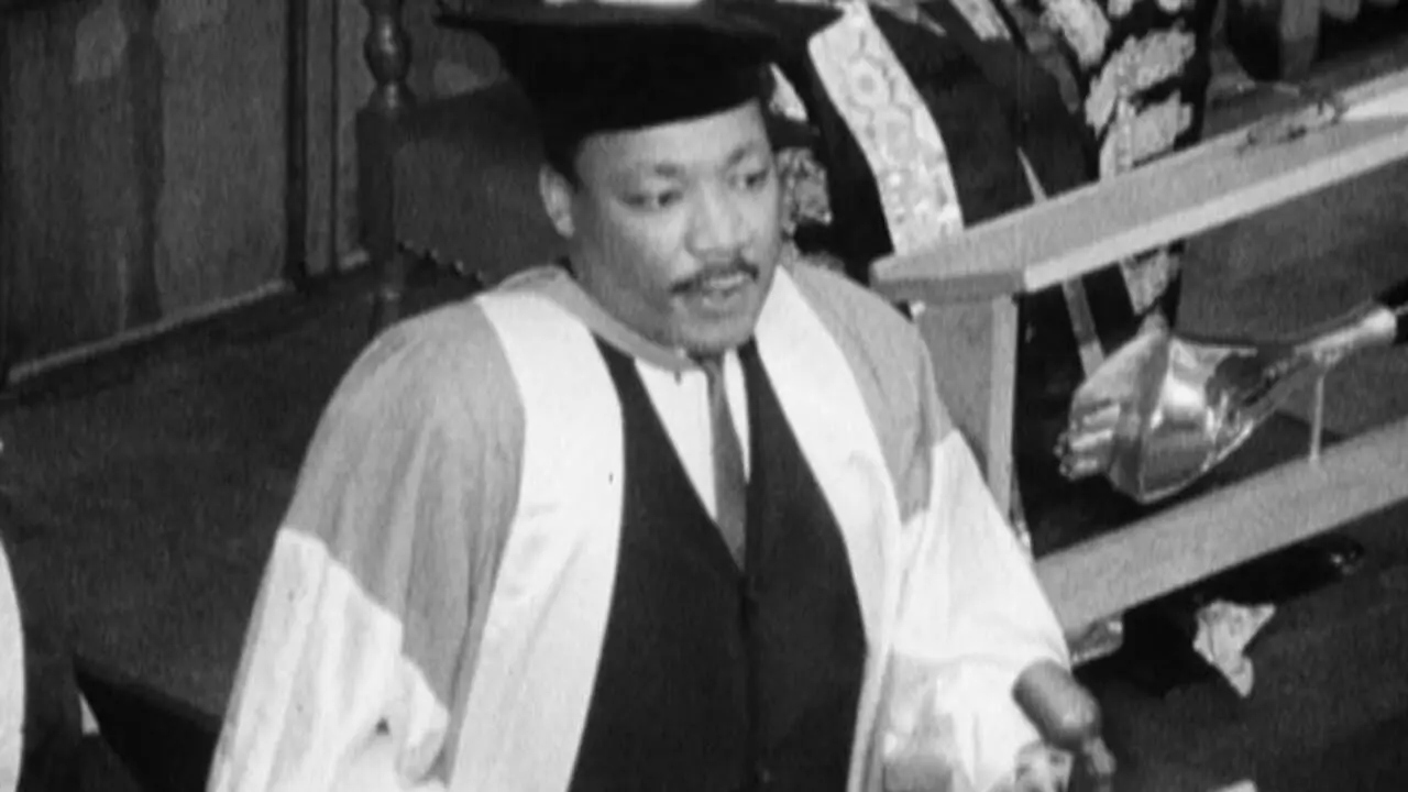 Martin Luther King at Newcastle University backdrop