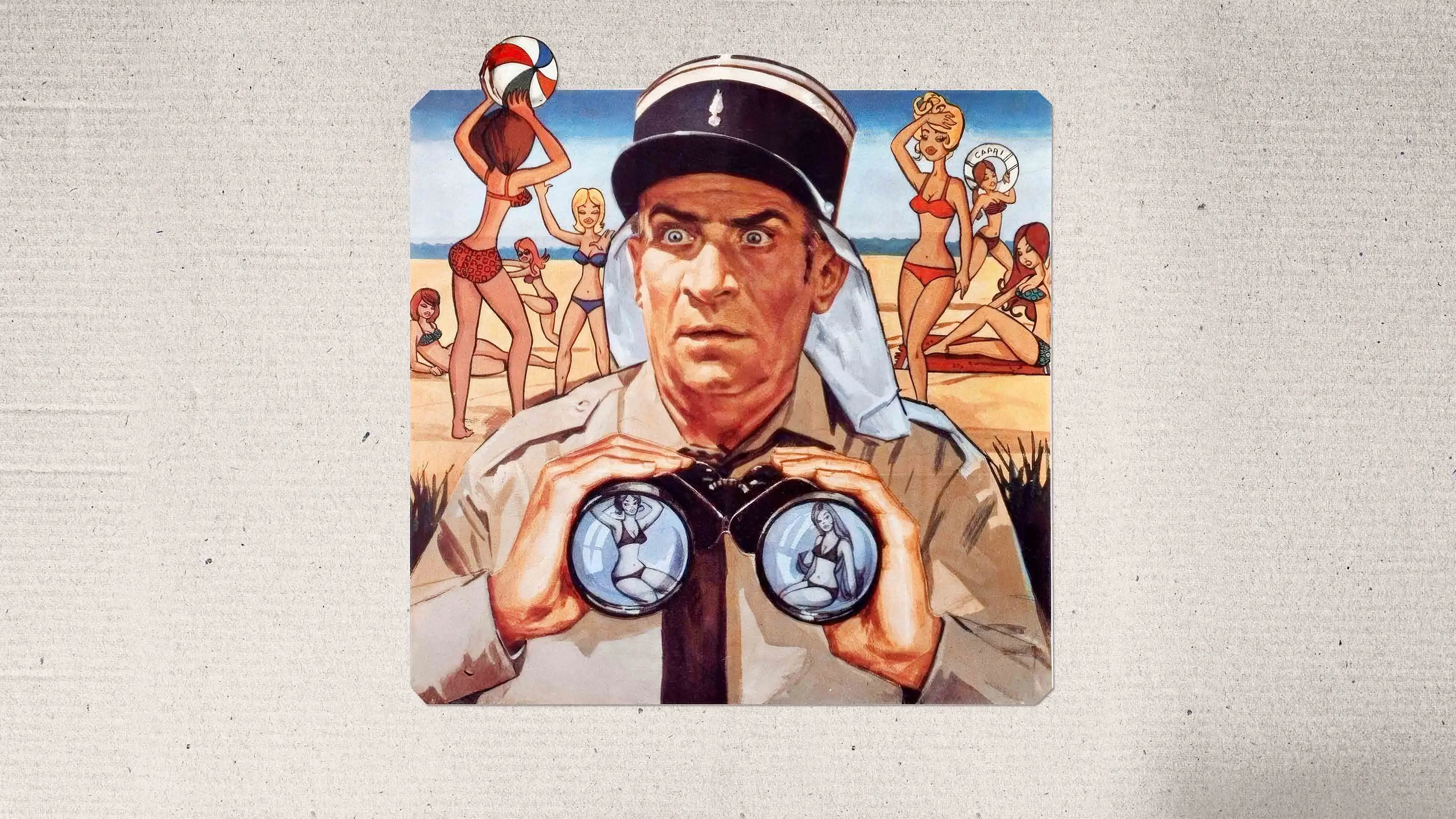 The Gendarme Takes Off backdrop